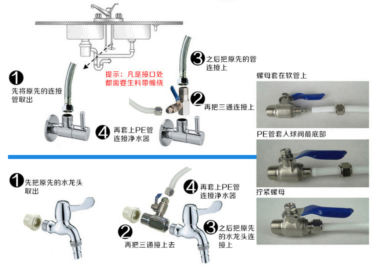 进水三通球阀安装