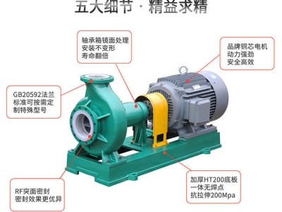 JiangNan/江南泵业 氟塑料泵ihf泵 抽料渣浆泵 无堵塞化工泵厂家 IHF40-25-200