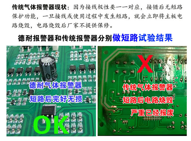 可燃气体报警器防短路设计